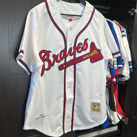 Deion Sanders Atlanta Braves Mitchell & Ness 1992 Authentic Jersey - White - Picture 3 of 7